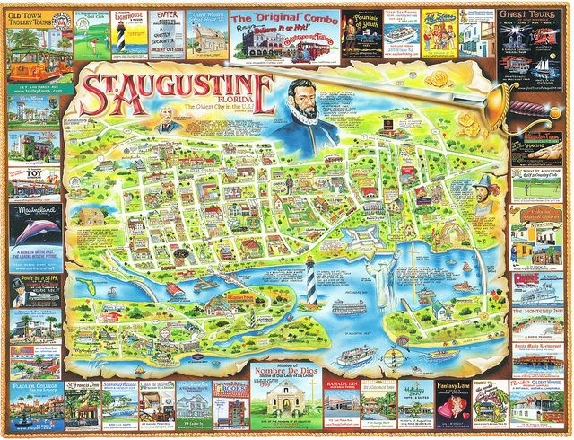 Interactive map of attractions and restaurants in St Augustine